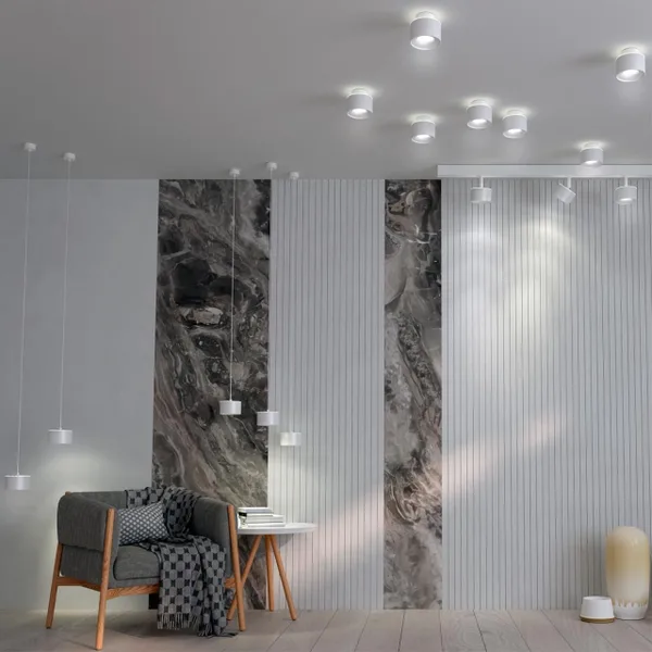 Св-к накл.с перекл.цв.темп.,пров.2м IP20 LED 3000К/4000К/6000К 12W вниз+3W вверх белый GIRO NOVOTECH — фото 2