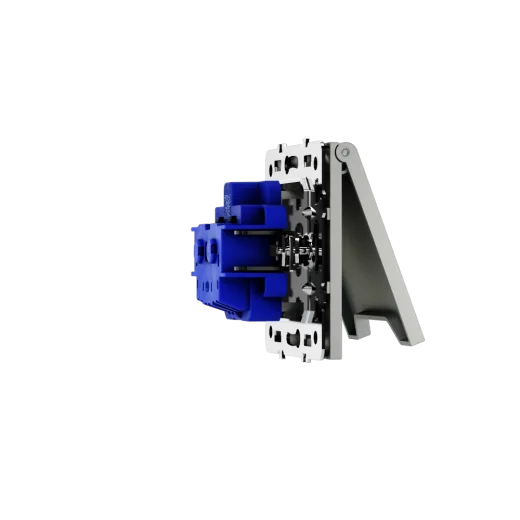 Розетка встраиваемая Voltum S70 с заземлением, защитными шторками и крышкой 16А, (сталь) — фото 9