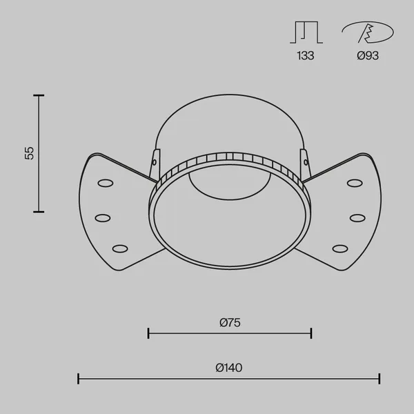Встраиваемый светильник 1*GU10 20Вт Черный IP20 Downlight DL051-01-GU10-RD-WB Technical Maytoni — фото 3