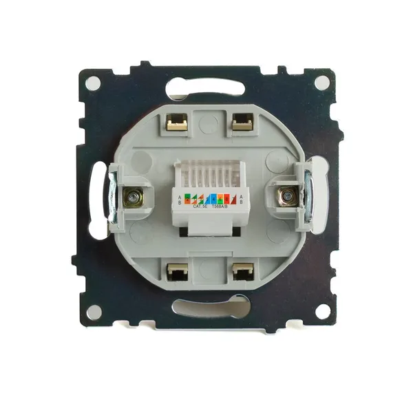Розетка компьютерная 1-местная RJ-45 (механизм), STEKKER, GLS00-7107-08, серия Катрин, золото — фото 4