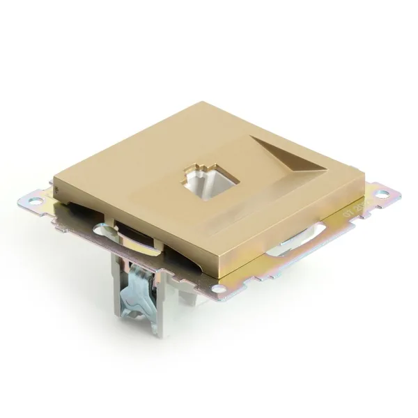 Розетка компьютерная 1-местная RJ-45 (механизм), STEKKER, GLS00-7107-08, серия Катрин, золото — фото 2