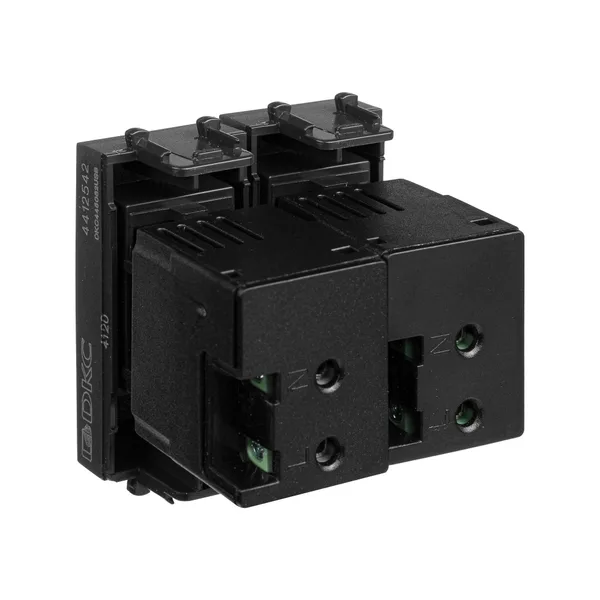 USB зарядное устройство модульное, "Avanti", "Черный матовый", 2 модуля DKC — фото 4