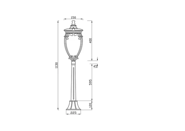Ландшафтный светильник 60Вт Черный с Золотом IP44 Fleur O414FL-01GB1 Outdoor Maytoni — фото 5