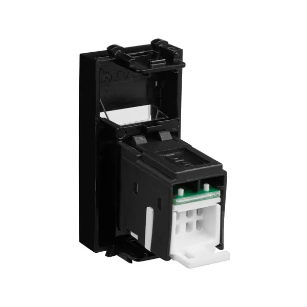 Компьютерная розетка RJ-45 модульная, кат.6А, "Avanti", "Черный квадрат", 1 модуль DKC — фото 4