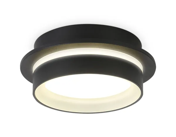 Светильник накладной TN5385 SBK/FR черный песок/белый матовый GX53 IP44 D105*40 Ambrella Light
