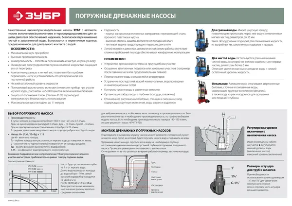 Фекальный насос с режущим механизмом, 1500 Вт ЗУБР — фото 4