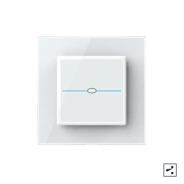 Сенсорный проходной выключатель Quadro 1 клавиша 1 пост Белый Livolo — фото 2