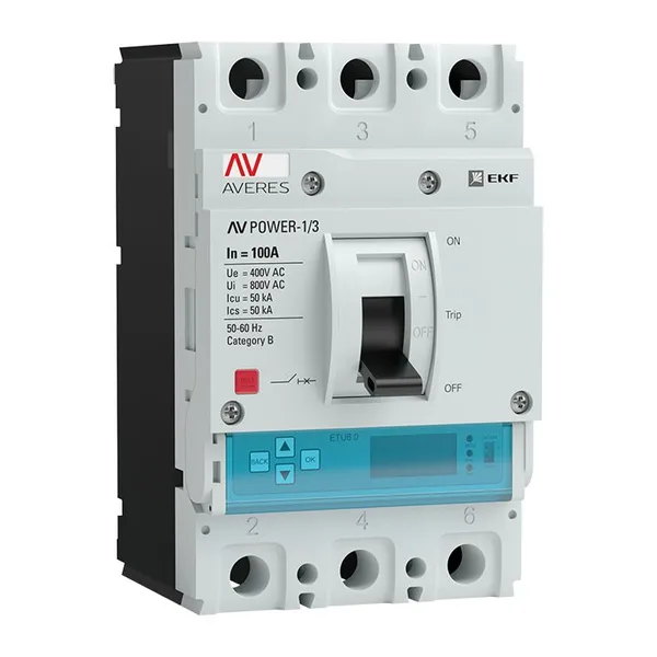 Выключатель автоматический ВА AV POWER-1/3 100А 50кА ETU6.2 EKF