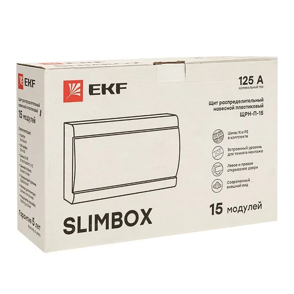 Щит распределительный ЩРН-П-15 "SlimBox" белая дверца IP41 PROxima EKF — фото 4