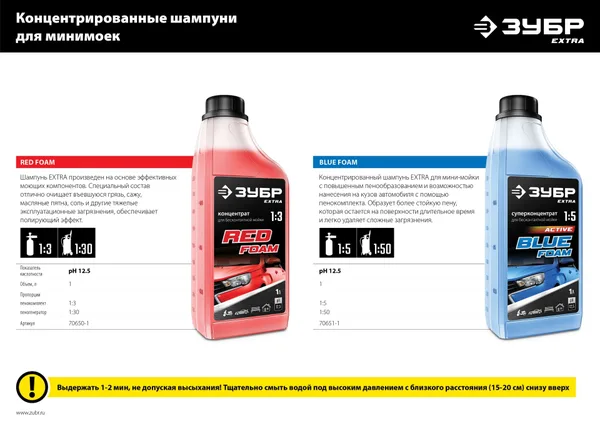 EXTRA шампунь для минимоек универсальный, 1 л ЗУБР — фото 3