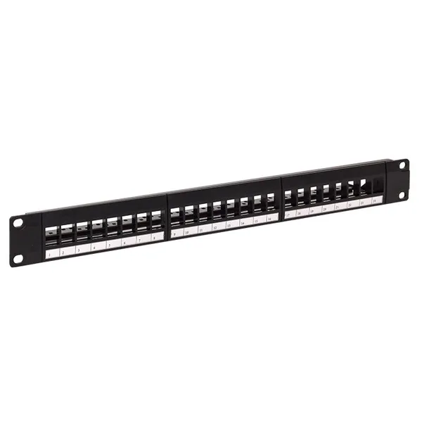 Патч-панель модульная TERACOM PRO 19'' 1U неэкранированная 24 порта с органайзером (пустая) EKF