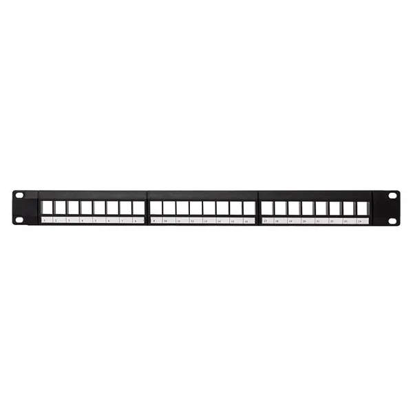 Патч-панель модульная TERACOM PRO 19'' 1U неэкранированная 24 порта с органайзером (пустая) EKF — фото 2