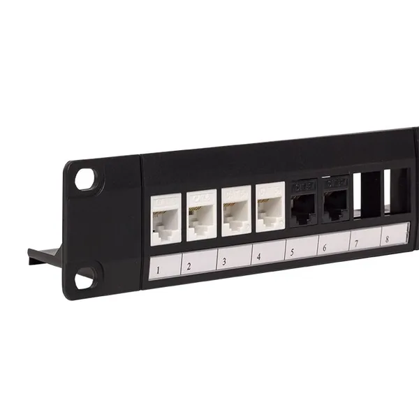 Патч-панель модульная TERACOM PRO 19'' 1U неэкранированная 24 порта с органайзером (пустая) EKF — фото 4