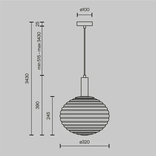 Подвесной светильник 1*E27 60Вт Черный IP20 Reels MOD268PL-01B Maytoni — фото 3
