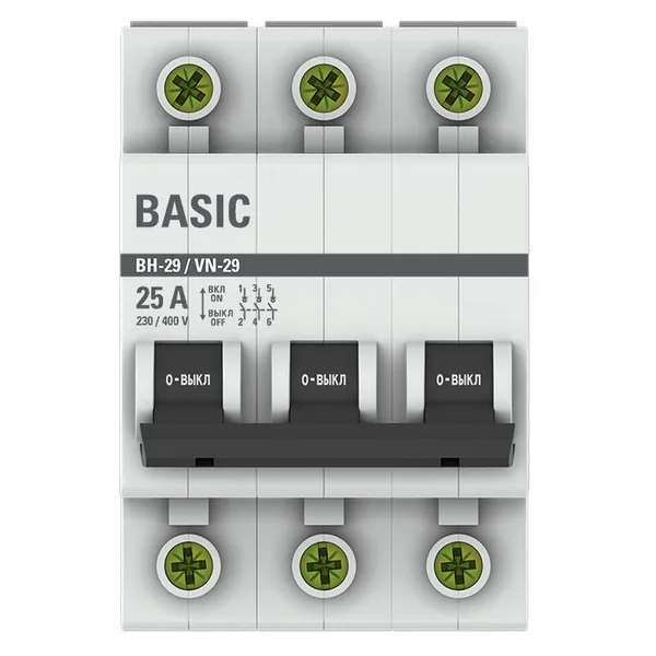 Выключатель нагрузки 3П 25А ВН-29 Basic EKF — фото 2
