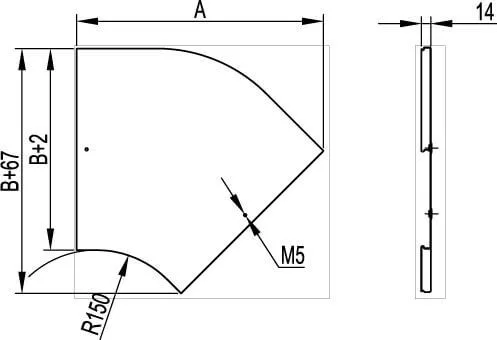Крышка CPO 45 на угол горизонтальный 45° осн.400, горячеоцинкованная DKC — фото 2