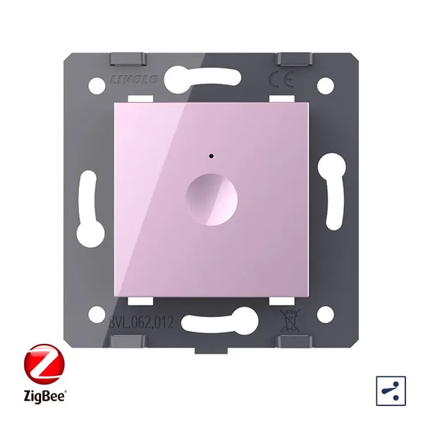 Одноклавишный проходной сенсорный выключатель ZigBee Module, цвет розовый (механизм) Livolo — фото 2