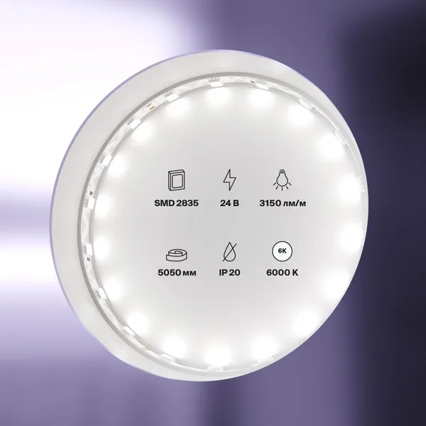 Лента светодиодная 24В 5050 12Вт/м 60LED/м 6000K 5м IP20 Technical Maytoni — фото 2