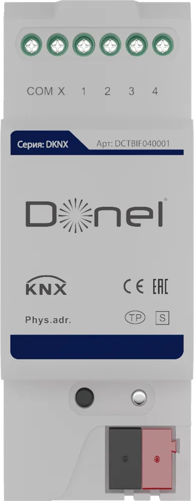 Donel KNX Универсальный интерфейс, 4 канала, монтаж на DIN-рейку Cерия DKNX