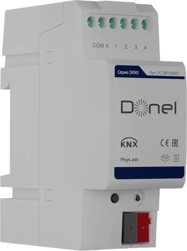 Donel KNX Универсальный интерфейс, 4 канала, монтаж на DIN-рейку Cерия DKNX — фото 2