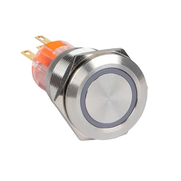 Кнопка S-Pro67 19 мм с фикс, с оранжевой подсв, 230В PROxima EKF