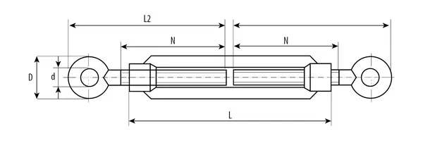 Талреп DIN 1480, кольцо-кольцо, М12, 4 шт, кованая натяжная муфта, оцинкованный, Профессионал ЗУБР — фото 2