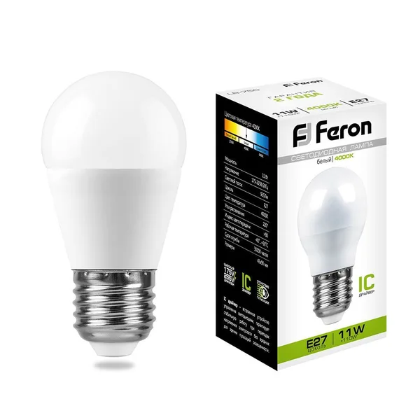 Лампа светодиодная Feron LB-750 Шарик E27 11W 4000K — фото 3