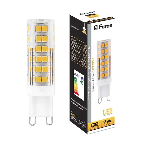 Лампа светодиодная Feron LB-433 G9 7W 2700K — фото 2