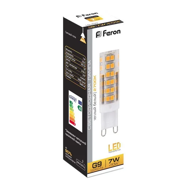 Лампа светодиодная Feron LB-433 G9 7W 2700K — фото 5