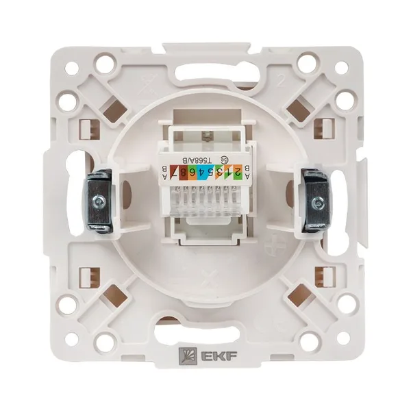 Стокгольм Механизм Розетки RJ-45 1-местной белый EKF — фото 4