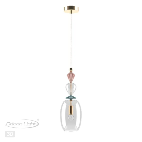 Подвес E14 1*40W BIZET золото/разноцветн./керамика/стекло B ODEON LIGHT — фото 4