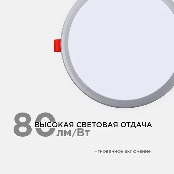 LP-09 Светодиодная панель встраиваемая с регулировкой под посадочное отверстие, 15Вт, 230В/50Гц, 1200лм, 6500К, Ø175х24мм, круглая, драйвер на корпусе APEYRON — фото 3