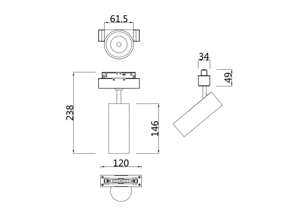 Светильник трековый 18Вт 3000K Матовое Золото IP20 Focus LED TR019-2-15W3K-MG Technical Maytoni — фото 4