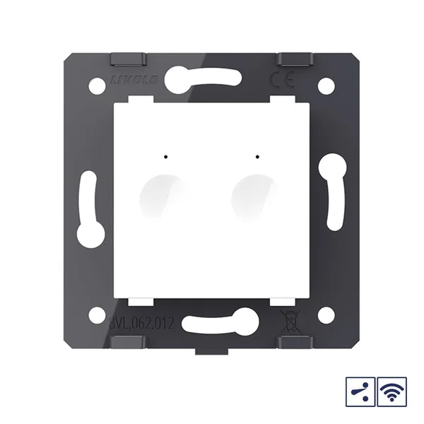 Двухклавишный проходной сенсорный выключатель Module с радиоупр., цвет белый (механизм) Livolo — фото 2