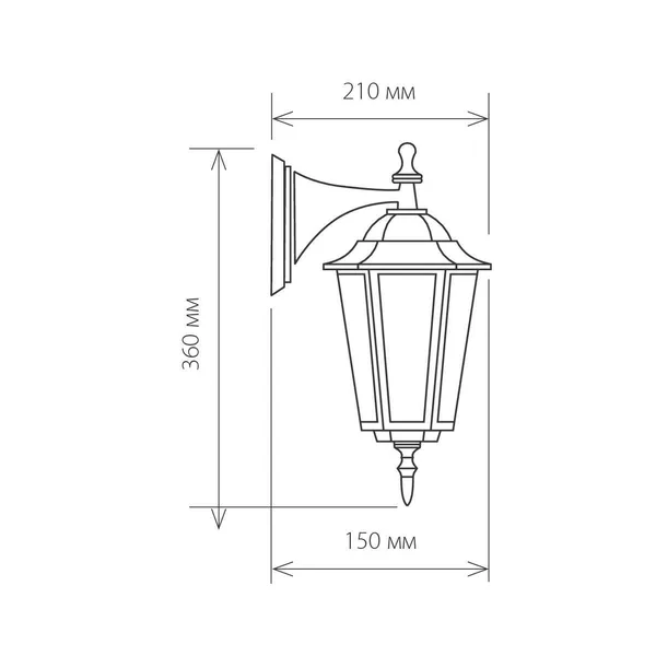 Уличный настенный светильник 1*E27 черное золото IP44 (a035744) Elektrostandard — фото 2