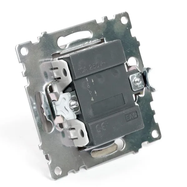 Переключатель 1-клавишный (механизм), STEKKER GLS10-7105-04, 250V, 10А, серия Катрин, шоколад — фото 4