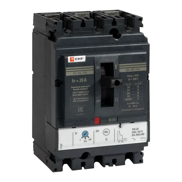 Выключатель автоматический ВА-99C (Compact NS) 100/ 20А 3П 36кА EKF PROxima