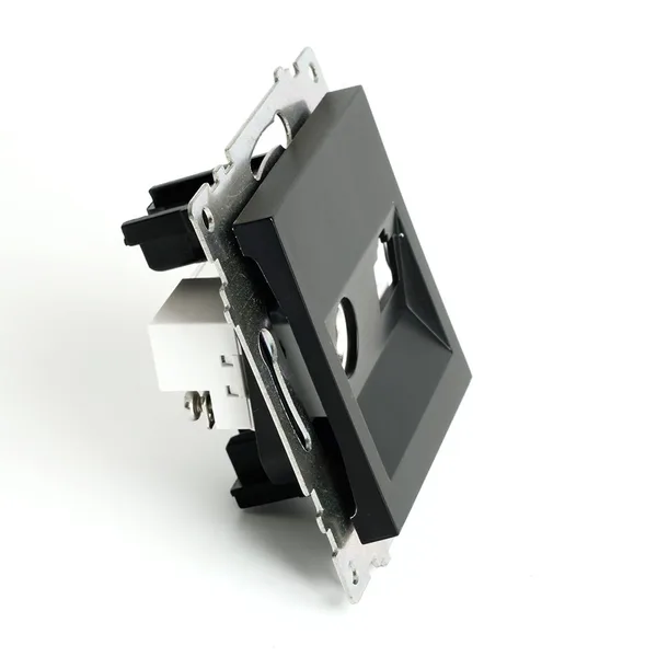 Розетка TV + компьютерная RJ-45 (механизм), STEKKER GLS00-7106-05, серия Катрин, черный — фото 4