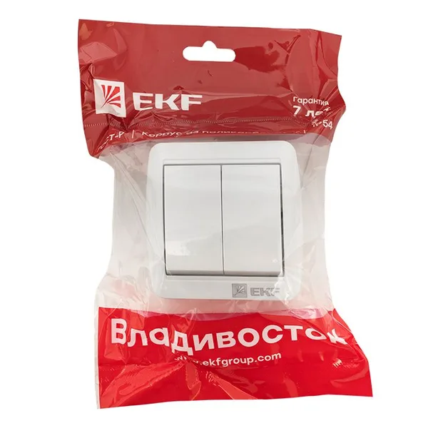 Владивосток Выключатель 2-кл, 10А IP54 бел, EKF — фото 3