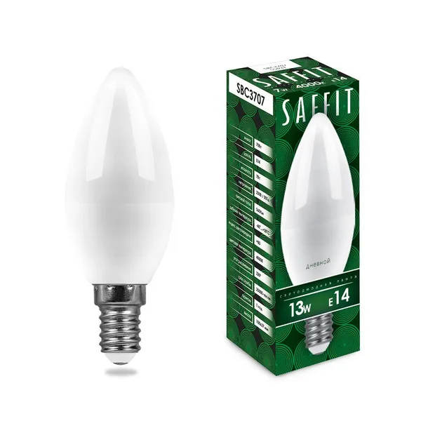 Лампа светодиодная SAFFIT SBC3713 Свеча E14 13W 6400K Feron