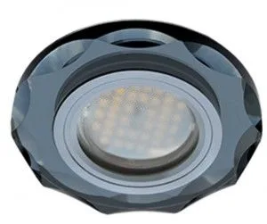 Св-к MR16 GU5.3 DL1653 Стекло с вогнутыми гранями черный/черный хром Ecola