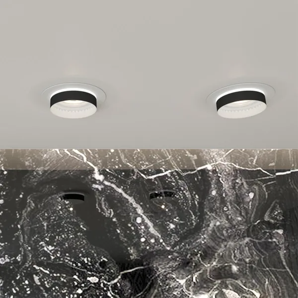 Св-к встр.влагозащ.IP44 GU10 9W 220V WATER белый/черный NOVOTECH — фото 2