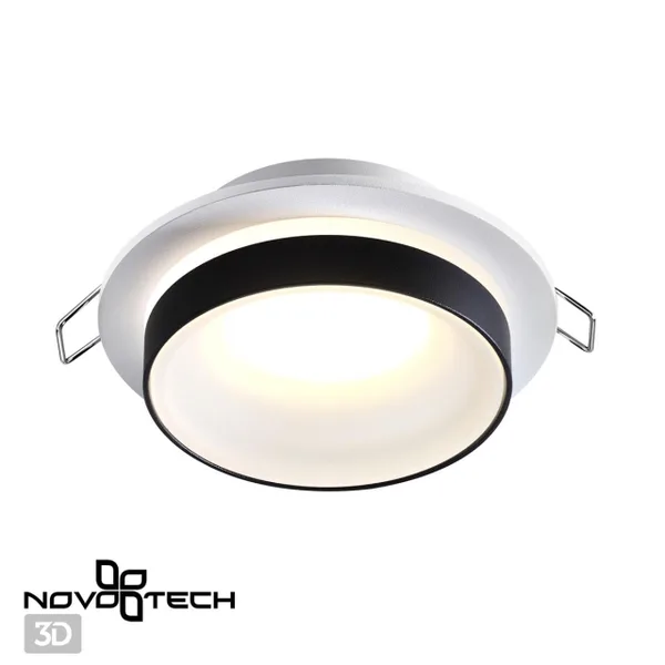 Св-к встр.влагозащ.IP44 GU10 9W 220V WATER белый/черный NOVOTECH — фото 3