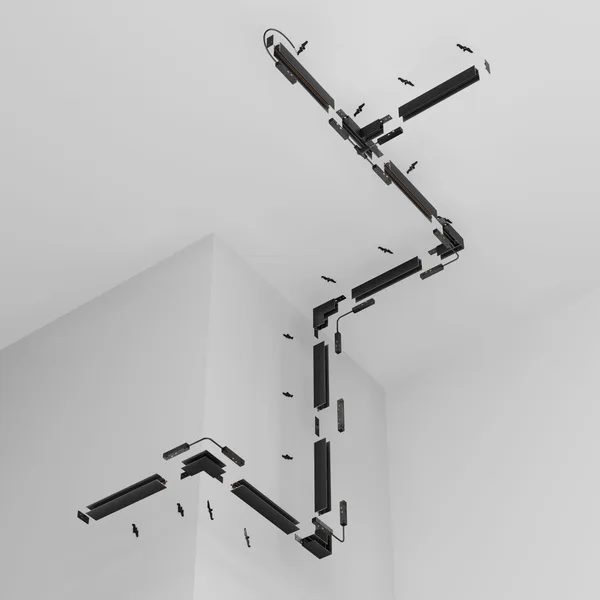 Шинопровод встраиваемый 2000мм Черный Magnetic track system Exility TRX034-422B Technical Maytoni — фото 3