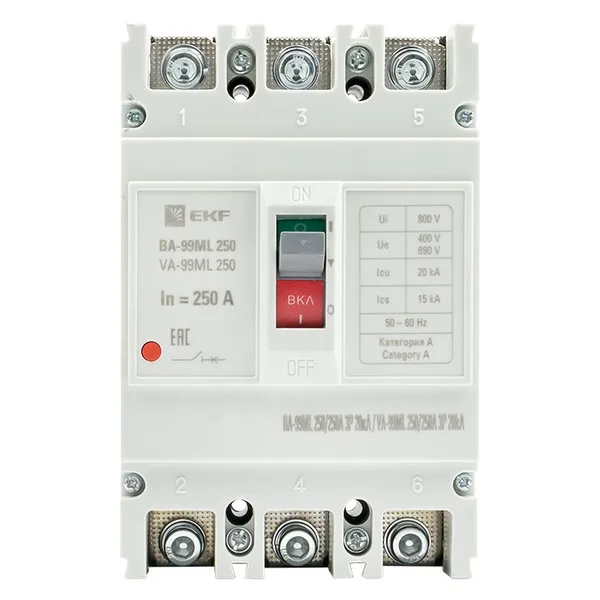 Выключатель автоматический ВА-99МL 250/250А 3П 20кА EKF Basic 3 250А 250А 20кА ВА-99ML EKF — фото 4