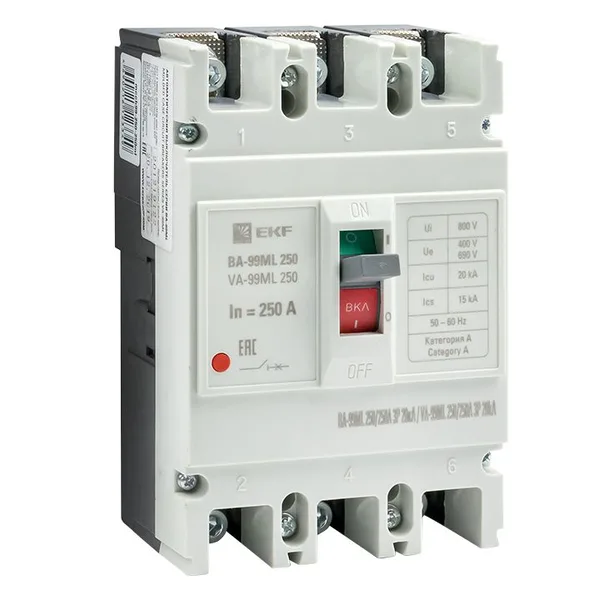 Выключатель автоматический ВА-99МL 250/250А 3П 20кА EKF Basic 3 250А 250А 20кА ВА-99ML EKF