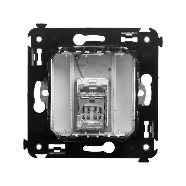 Компьютерная розетка RJ-45 в стену, кат.6 одинарная экранированная,"Avanti","Закаленная сталь" DKC — фото 3