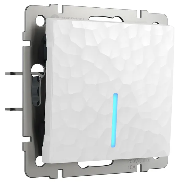 Hammer Механизм выключателя СУ 1 кл. с подсветкой 10А Белый IP20 Werkel — фото 2