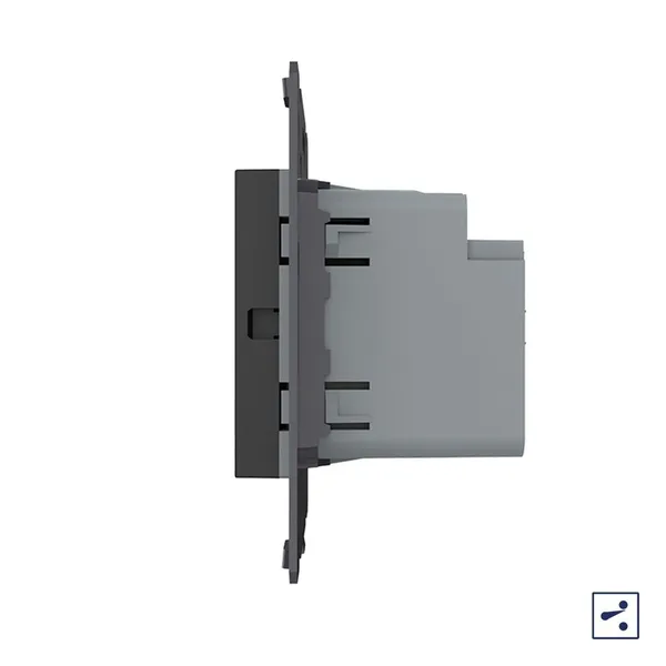 Двухклавишный проходной сенсорный выключатель Module, цвет черный (механизм) Livolo — фото 3