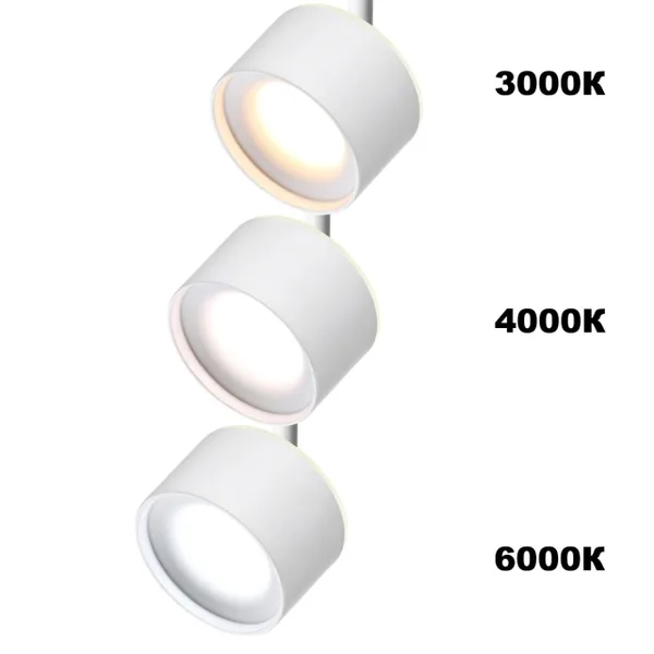 Св-к трековый с перекл.цв.темп.IP20 LED 3000К/4000К/6000К 12W вниз+3W вверх белый NOVOTECH — фото 3
